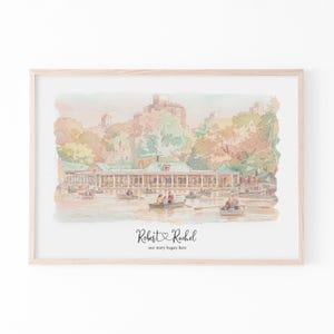 This custom watercolor portrait brings your first date venue to life with soft colors and a romantic feel. Personalized with your photo, it becomes a unique couple keepsake and thoughtful gift for her or him, perfect for anniversaries, Valentine’s Day, or special moments.