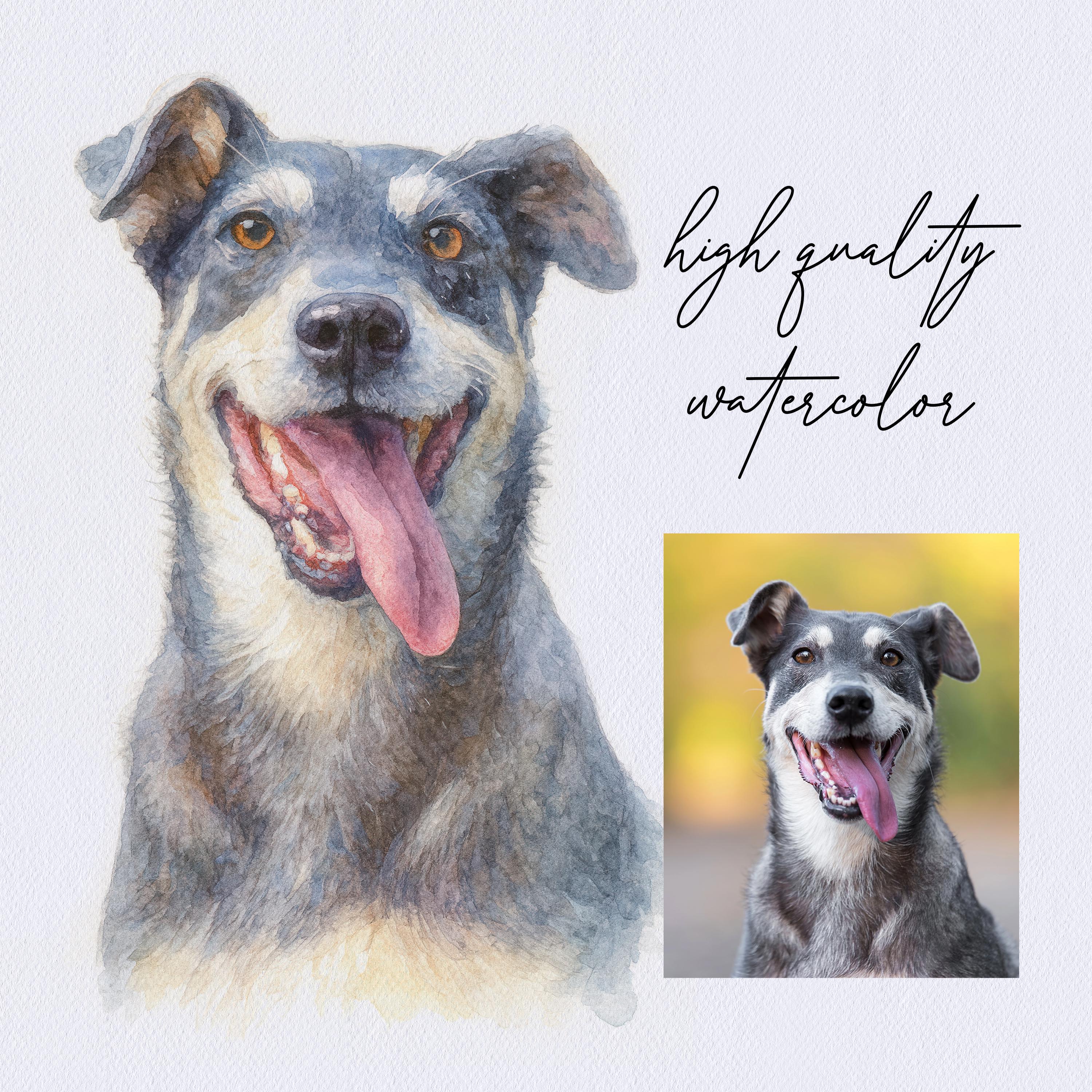 Custom Watercolor Pet Portrait: Dog, Cat Memorial Art - Etsy