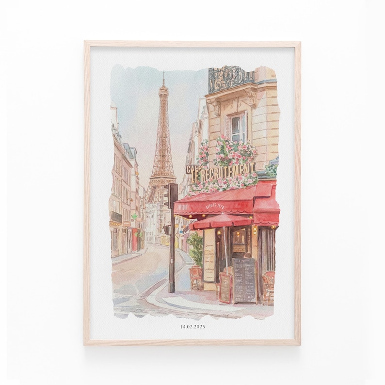 Celebrate your love story with a personalized watercolor couple drawing featuring your first date venue. Created from your photo, this portrait highlights your connection and turns your memory into a timeless couple keepsake and meaningful gift for him or her.