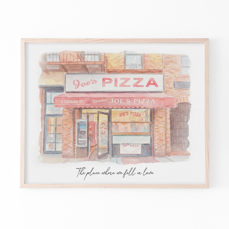 This couple date portrait is created from your photo and designed around your first date venue. The watercolor style adds warmth and romance, making it a perfect anniversary keepsake, Valentine’s Day gift, and meaningful couple keepsake to cherish forever.