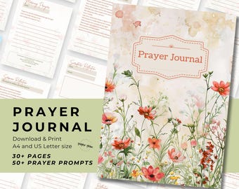 Printable Prayer Journal for Women | Prayer Journal Pages | Spiritual, Gratitude & Devotional Journal Pages | Prayer Journal Printable PDF