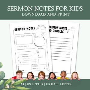Sermon Notes for KIDS | Youth Group | Bible Study Template