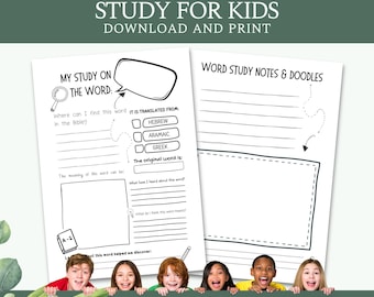 Bible Word Study for KIDS | Printable Template & Worksheet