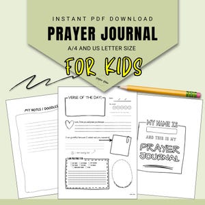 Prayer Journal for Kids | Printable Prayer Journal PDF Template | Kids Prayer Journal with Cover | Prayer Book & Teen Prayer Printables