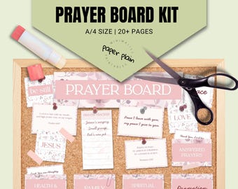 Pink Prayer Board Kit Printable | Floral Prayer Board Template | Prayer Board Kit with Envelopes | Prayer Vision Board 2025