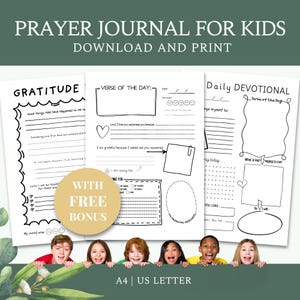 Prayer Journal for KIDS | Bible Study Template