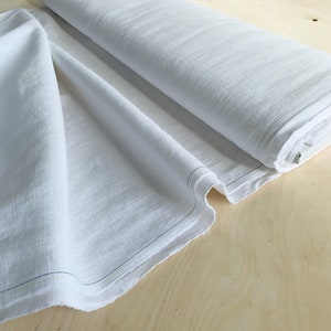 White linen fabric, Linen fabric by the meter or yard, Pure linen fabric, White fabric, Washed softened flax fabric, Natural linen fabric