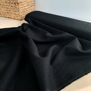 Linen Fabric, Fabric by the Meter or Yard, Black Linen Fabric, Sewing ...