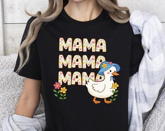 Mama Goose Shirt, Funny Mother's Day Gift, Goose Mom Tee, Cute Animal Mom Shirt, Minimalist Mama Shirt, New Mom Gift, Retro Mom Tshirt