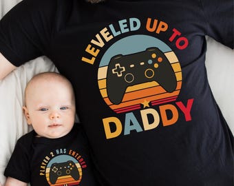 Leveled Up To Daddy Shirt, Player 2 Has Entered The Game Tee, Gamer Dad Pregnancy Reveal Tshirt, Father's Day Gift, New Dad Announcement