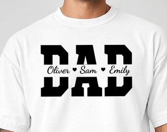 Custom Dad Comfort Colors Shirt, Personalized Gift for Father, Dad Tee with Children's Names, Father's Day 2026 Shirt, Gift for New Dad