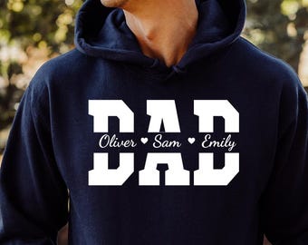 Custom Dad Hoodie, Personalized Gift for Father, Dad Hoodie with Children's Names, Father's Day 2026 Hoodie, New Dad Gift, Dada Hoodie