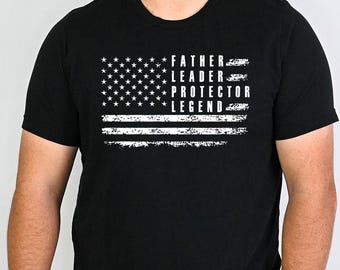 Patriotic Dad Shirt, USA Flag Design Tee, Father's Day American Flag Gift, United States Dad Top, Patriotic Men's Tshirt, Hero Dad Shirt