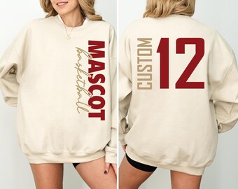 Custom Basketball Sweatshirt,Personalized Basketball Mom Sweatshirt,Game Day Basketball Sweatshirt, Basketball Dad Sweater,Basketball Gifts