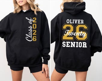Custom Senior 2026 Hoodie, Personalized Graduate Hooded Sweater, Class of 2026 Hoodie, Graduation Party Hoodie, Graduate Gift