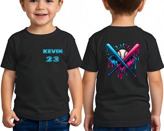 Custom Baseball Drip T-shirt,Personalized Baseball Drip T-shirt for Kids,Ice Cream Drip T-shirt,Boy Birthday Baseball T-shirts,Baseball Gift