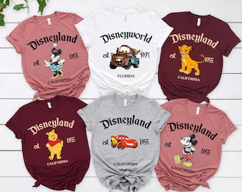 Disney Characters T-shirt, Retro Mickey Minnie T-shirts, Retro Disney Trip T-shirt, Mickey and Friends T-shirt, Checkered Mickey T-shirt