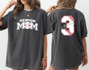 Senior Baseball Mom T-Shirt,Custom Senior Baseball Mom T-shirt,Customized Baseball Gift for Mom,Baseball Mom Gift,Senior Baseball Mama Gift