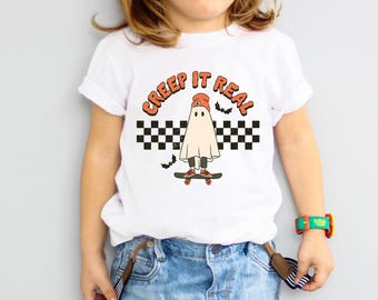 Creep It Real T-Shirt, Funny Halloween Spooky T-shirt, Halloween Pun T-shirt, Spooky Season Graphic T-shirts, Creepy Graphic,Halloween Party