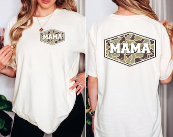 Camouflage Mama Shirt, Comfort Colors Mama Shirt, Camo Mama T-shirt, Camo Mother's Day Shirt, Hunting Mama Shirt, Mallard Duck Shirt