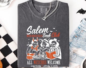 Salem Book Club T-shirt, Witchy Book Lover T-shirt, Halloween Reading T-shirt,Spooky Book Club T-shirt,Witch Book T-shirt,Fall Reading Club