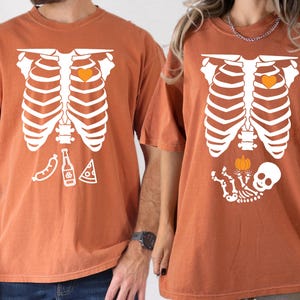 Halloween Maternity T-Shirt For Pregnancy Couple Costumes – Black, 100% Cotton – SilkRoadTees