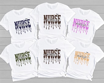 Ghost Nurse Halloween Shirt, Spooky Season Tee, Registered Nurse T-Shirt, Funny Nursing Life Tee,  Fall Season Nurse Tee, Halloween Gift.
