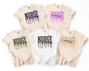 Spooky Season Nurse Shirt, Comfort Colors Halloween Ghost Nurse Tee, Cute Nursing Life T-Shirt, Halloween Nurse Crew Tee, Funny Fall Shirt
