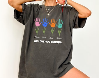 Personalized Mothers Day T-shirt With Kids Name,Custom Mama Nana T-shirt,Custom Flower T-shirt With Kids Names,Floral Mama Tees,Gift For Mom