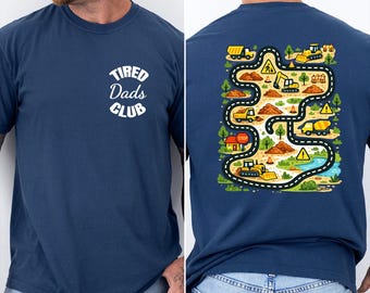 Comfort Colors Tired Dads Club T-Shirt, Construction Theme Dad Tee, Funny Dad Birthday Tee, Excavator Dad Tshirt, Father's Day  Gift