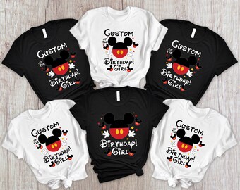 Custom Mickey Birthday Family T-shirt, Birthday Matching Family Shirt, Minnie Birthday Party T-shirt, Birthday Disney Matching T-shirt