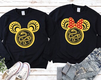 Mickey and Minnie Chinese Snake Sweatshirt,Chinese New Year 2025 Sweatshirt,Lunar New Year Sweatshirt,Year of The Snake Sweatshirt