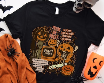 Halloween Collage Graphic Shirt, Spooky Art Tee for Men Women Youth