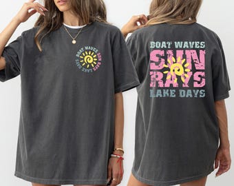 Boat Waves Sun Rays Lake Days T-shirt, Lake Trip T-shirt, Like Weekend T-shirt, Lake Life T-shirt, Camper T-shirt, Funny Camping T-shirt