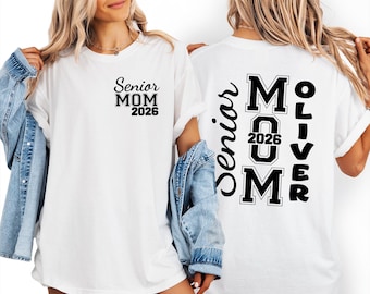 Personalized Graduation Mom Shirt, Comfort Colors Senior 2026 Mama Tee, Proud Family Graduation Gift, Class of 2026 Senior Mom Shirt