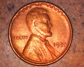 1955 Lincoln Wheat Penny No Mint Mark Coin Edge Errors "L" in Liberty "In God We Trust"