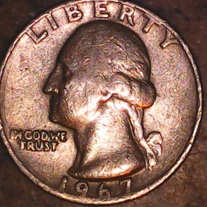 1967 Washington Quarter No Mint Mark Errors on Coin Edge
