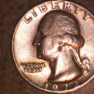 1972 Washington Quarter No Mint Mark Errors on Coin Edge