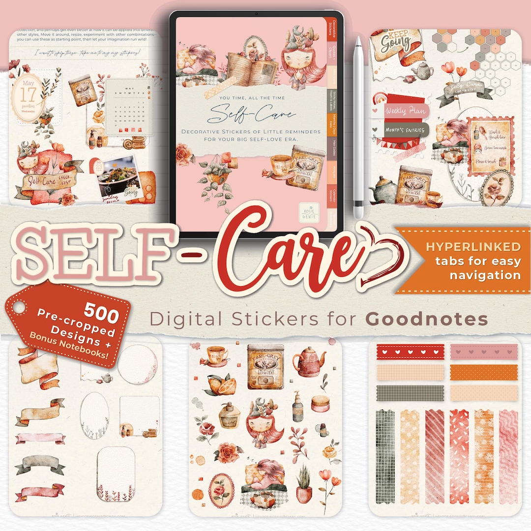 Self-care Digital Stickers for Goodnotes – Wellness, Mental Health ...