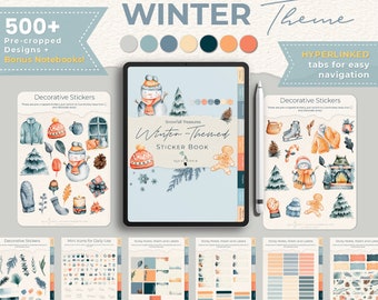 Winter Season Goodnotes Stickers: Hand-Drawn Digital Planner Elements for Ipad (Digital Download)