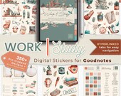 Work Study Planner Stickers for Goodnotes: Digital Productivity Elements (PNG, Goodnotes File)