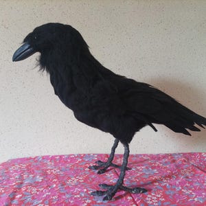 Wool felting raven