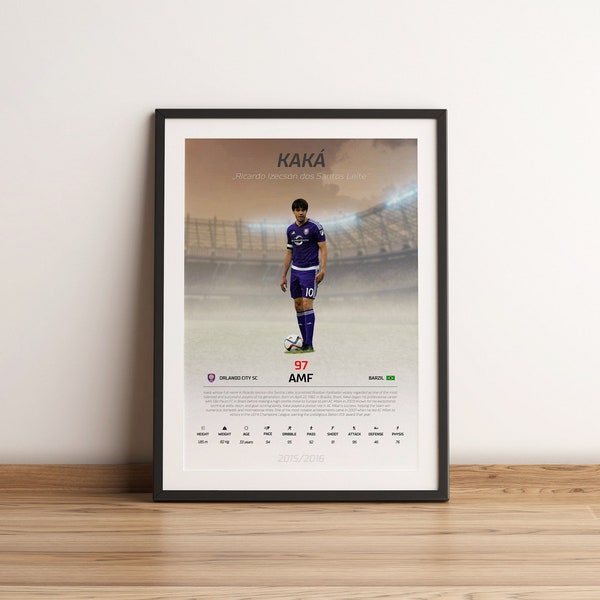 Ricardo Kaka | Orlando City 2016 | Digital Poster | Fußballposter | Fußball Poster | Wall Decor | Poster Design | Wall Poster | Print Poster