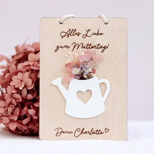 Muttertag Geschenk personalisiert Muttertag Karte mit Trockenblumen Geschenk für Mama Muttertagsgeschenk individuell beste Mama Oma Geschenk