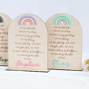 Einschulung Geschenk personalisiert Mutmacher Kinder Affirmationen Kinderzimmerdeko Geschenkidee Schulanfang Geburtstag Taufe Weihnachten