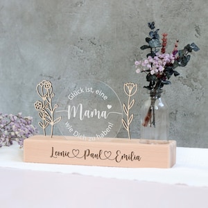 Mama Geburtstagsgeschenk, Kartenhalter mit Vase personalisiert, Geschenke für Mama, Geschenkideen für Mama