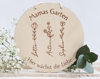 Mother's Day gift personalized mom grandma, wooden sign mom's garden, mother gift flowers, gift mom birthday