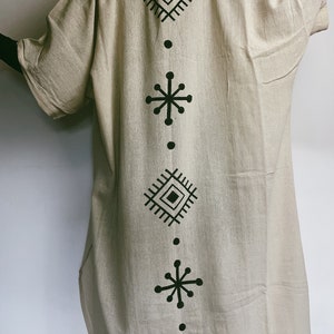 Kimono long 100 % coton brut, imprimé avec des gravures sur bois conçues sur mesure image 4