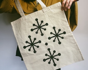 Woodblock Printed Cotton Tote Bag