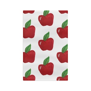 Apple Tea Towel, fall gift, teacher gift, custom Apple design